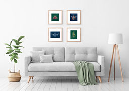 Набор для вышивания PANNA J-7271 Фантазийные жуки. Сапфир и физалис 12.5 х 9 см