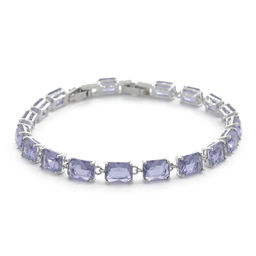 Александрит, браслет Джуди, покрытие родий, длина 17,5см