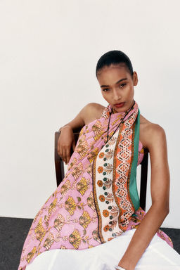 PRINTED SCARF WITH COTTON - Zara фото 3