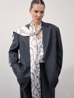 Однобортный жакет из поливискозы с шерстью в составе / Zarina