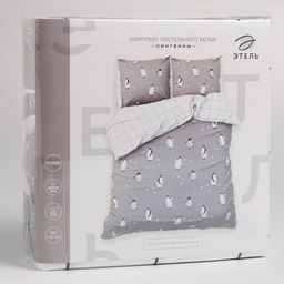 Постельное белье новогоднее Этель Евро Пингвины 200*217 см, 220*240 см, 70*70 см - 2 штуки  фото 7