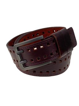 Мужской ремень из натуральной кожи, цвет шоколад