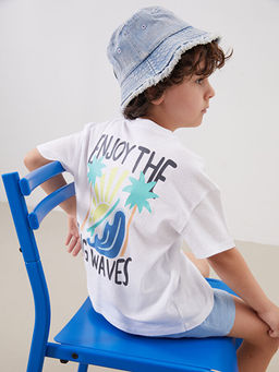 Bisiklet Yaka Bask?l? Erkek ?ocuk Ti??rt