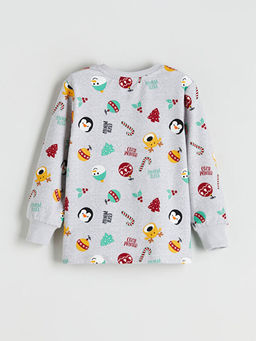 Bask?l? Erkek ?ocuk Pijama ?st