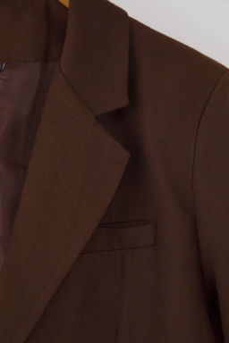 Wardrobe Essentials Kahverengi Kase Dokuma Ozel Koleksiyon Rahat Kal?p Blazer Ceket | TWOAW26BC00005