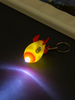 Цена за 12 шт. Фонарик брелок для ключей на кольце Ракета, LR41?3 шт., 2.7?2.7?5 см, МИКС