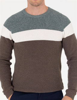 Ye_il Slim Fit Bisiklet Yaka Triko Kazak - Pierre cardin фото 6