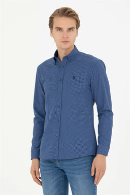 Мужская темно-синяя рубашка с длинным рукавом - U.s. polo assn фото 3