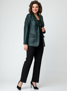 Жакет БелЭльСтиль 203 экокожа зелень фото 3