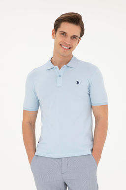 Мужская голубая базовая футболка