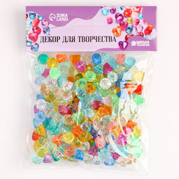 Кристаллы пластиковые декоративные, набор 120 г, размер 1 шт. — 1×1.2 см, МИКС