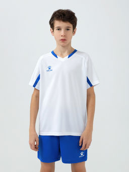 Детская футбольная форма KELME Short-Sleeved Football Suit (White/Blue)