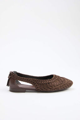 Trendyol Shoes Bej Orgu Desenli Badem Burun Kad?n Babet TAKSS25BE00027 - Trendyolmilla фото 16