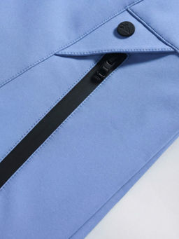 Парка женская софтшелл виндстоппер удлинённая с капюшоном голубого цвета 9614_1Gl