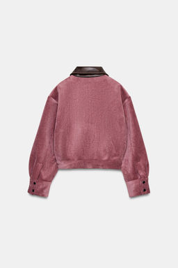 CAZADORA PANA CUELLO EFECTO PIEL / MARSALA - Zara фото 11