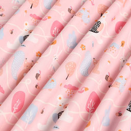 Цена за 150 шт. Ткань Сатин «Сказочный лес», ш.160 см, 100% хлопок, 160 г/м²