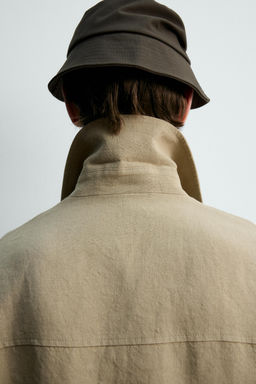 SOBRECAMISA CROPPED FIT 100% LINO LIMITED EDITION / Tostado - Zara фото 6