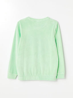 Bisiklet Yaka Kadife K?z ?ocuk Pijama Tak?m?