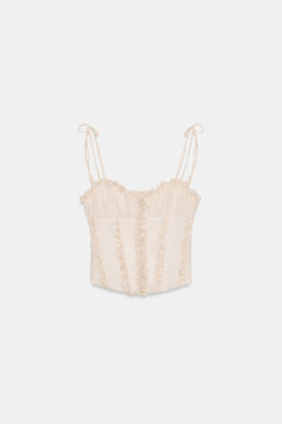 TOP CORSETERO VOLANTES / Crema - Zara фото 4