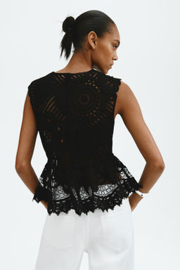 Top efecto crochet con peplum - H&m фото 5