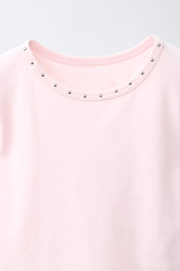 CAMISETA TACHAS BAJO LACE / Rosa - Zara фото 3