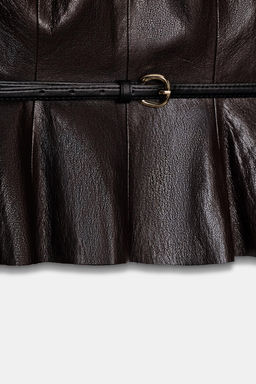 FAUX LEATHER BELTED TOP - Zara фото 9