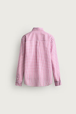 CAMISA RELAXED FIT CUADROS / Rosa - Zara фото 8