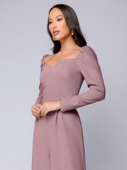 Комбинезон бежевый с открытыми плечами - 1001dress фото 2