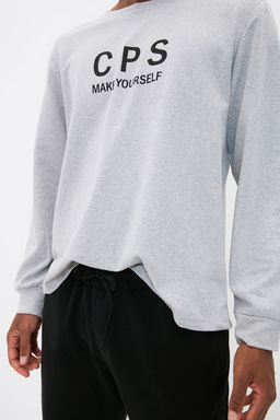TRENDYOL MAN Siyah-Gri Regular Fit Bask?l? Pijama Tak?m? TMNAW22PT0505 - Trendyolmilla фото 3