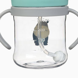 Поильник - непроливайка детский Крошка Я с силиконовой трубочкой и грузиком, от 9 мес., 250 мл., с ручками, бирюзовый