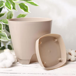 Горшок для цветов с прикорневым поливом Amsterdam, 2.5 л, цвет молочный шоколад