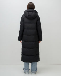 Пальто зимнее утепленное с капюшоном женское черного цвета 7729Ch - Visdeer фото 18