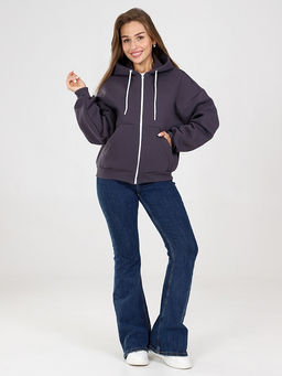 Толстовка Джерри  женская на молнии из футера с начесом Серая - Амавес-текстиль фото 17