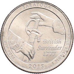 Монета 1/4 доллара (25 центов) 2015 года P США Национальные парки  №30 Национальный исторический парк Саратога