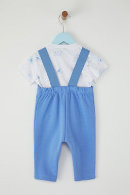 Mavi 2li Erkek Bebek Pamuklu Bask?l? K?sa Kol Orme Tulum TKDSS25TU00010 - Trendyolmilla фото 3