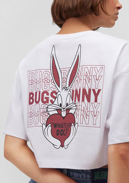 Bugs Bunny Bask?l? Beyaz Tisort