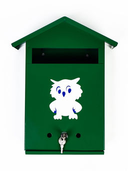 Ящик почтовый с замком, вертикальный "Филин", зеленый