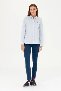 Женские темно-синие джинсовые брюки