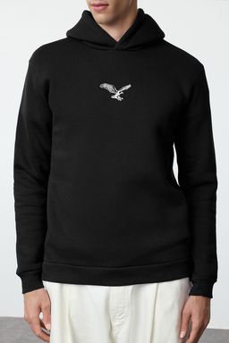 TRENDYOL MAN Mavi Regular/Normal Kesim Hayvan Nak?sl? Ici Polarl? Kapusonlu Sweatshirt TMNAW25SW00094 - Trendyolmilla фото 10
