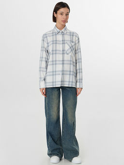 Рубашка женская серая в клетку