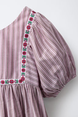 VESTIDO RAYAS CENEFA / Rosado