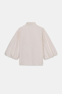 BLUSA RAYAS LAZOS / marron/blanco - Zara фото 7