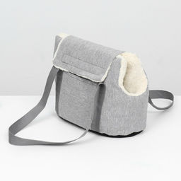 Сумка-переноска утеплённая WARM №1, с карманом, 35 х 16 х 25 см, серая - Пижон фото 2