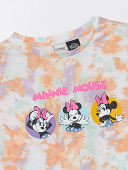 Bisiklet Yaka Minnie Mouse Bask?l? K?sa Kollu K?z ?ocuk Ti??rt ve ?ort - Waikiki фото 3