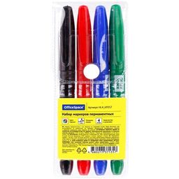 Набор маркеров OfficeSpace 4цв., 1мм (HL4_69357) перм., пулевидные