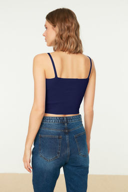 Lacivert Crop Bustiyer Ince Bluz TWOSS22BZ0802