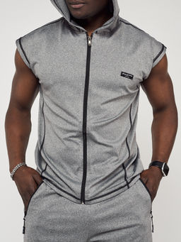 Спортивный костюм летний мужской серого цвета 22610Sr