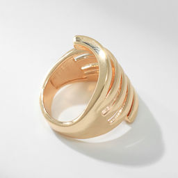 Кольцо металл Тренд пять линий, цвет золото, размер 16 - Qf фото 2