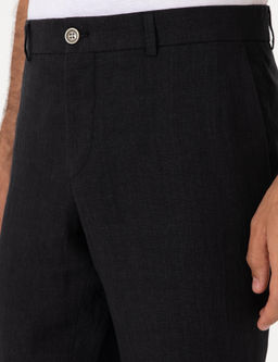 Siyah Slim Fit %100 Keten Pantolon - Cacharel фото 5