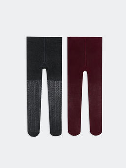 Desenli K?z Bebek K?lotlu ?orap 2li